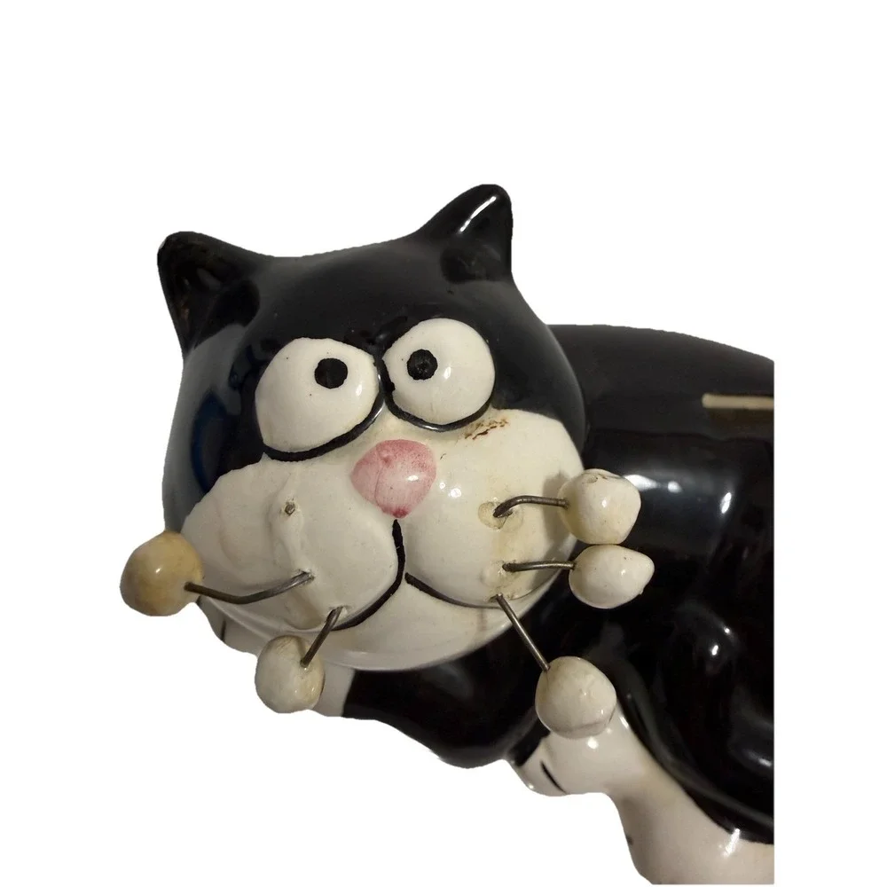 Whimsical Black Cat Coin Bank K's Collection Ceramic Kitty Savings Bank 6
